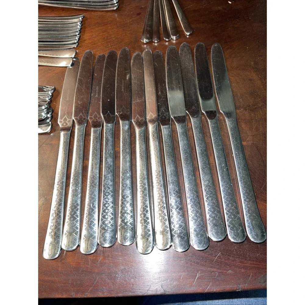 Herdmar Portugal 18/10 Stainless Etched‎ Flatware  Settings 48 Pieces